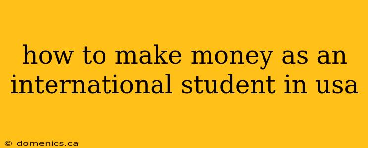 how to make money as an international student in usa