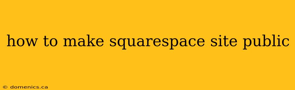 how to make squarespace site public