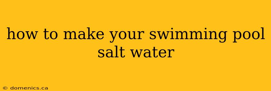 how to make your swimming pool salt water