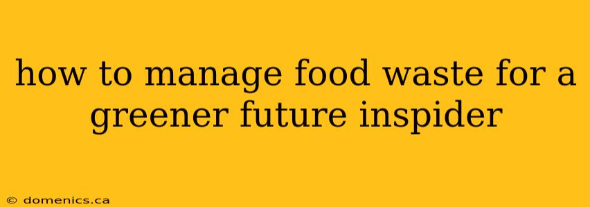 how to manage food waste for a greener future inspider