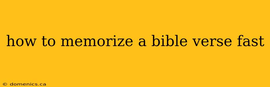 how to memorize a bible verse fast