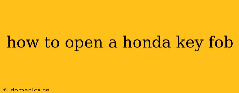 how to open a honda key fob