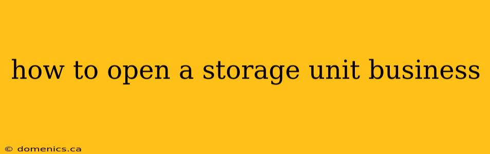 how to open a storage unit business