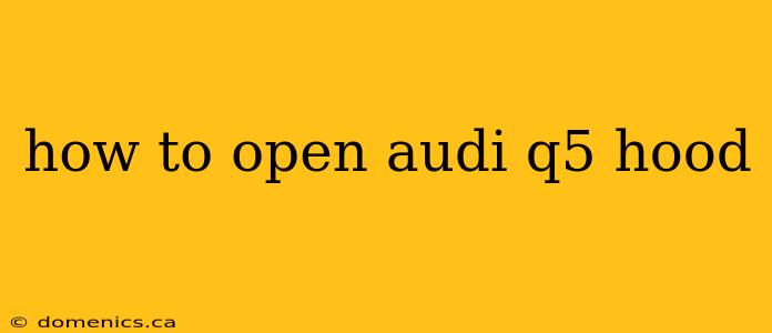 how to open audi q5 hood