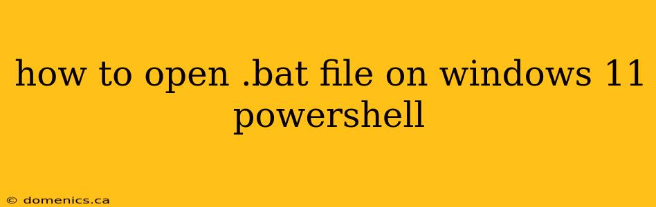 how to open .bat file on windows 11 powershell