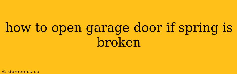 how to open garage door if spring is broken