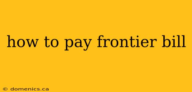 how to pay frontier bill