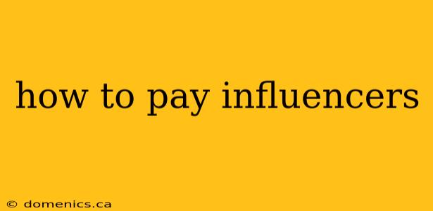 how to pay influencers