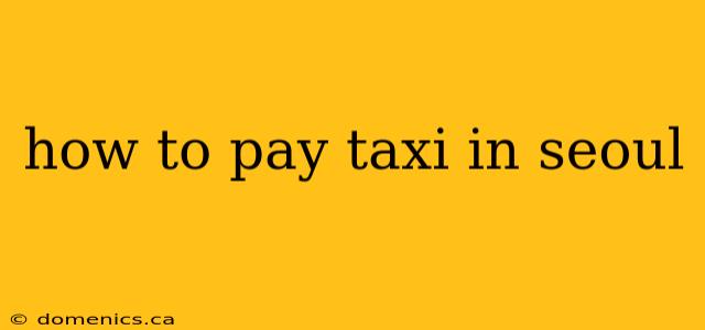 how to pay taxi in seoul