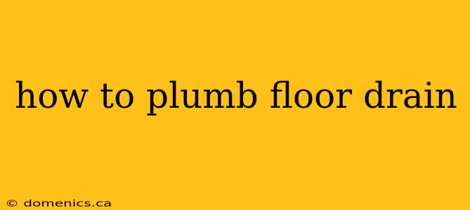 how to plumb floor drain