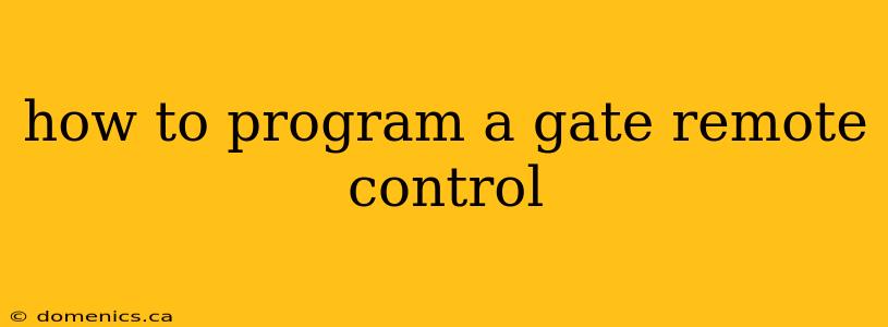 how to program a gate remote control