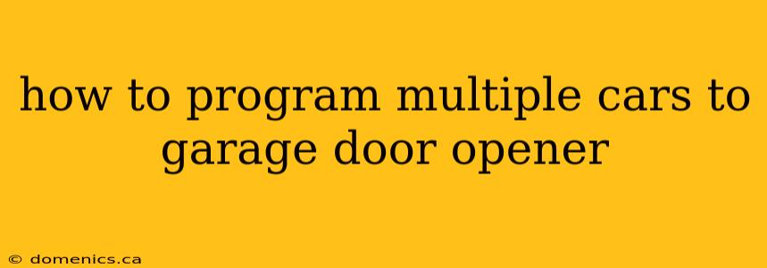 how to program multiple cars to garage door opener