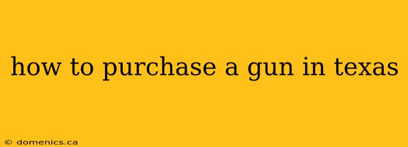 how to purchase a gun in texas