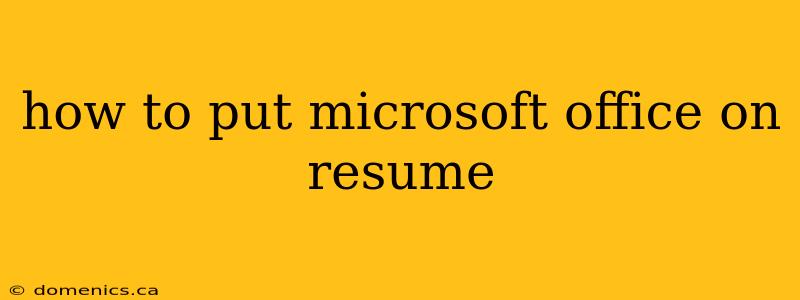 how to put microsoft office on resume