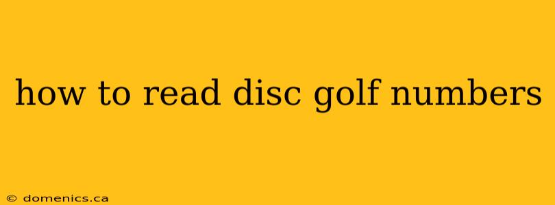 how to read disc golf numbers