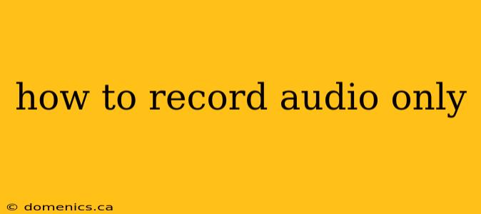 how to record audio only