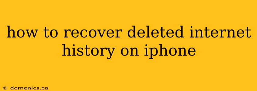 how to recover deleted internet history on iphone