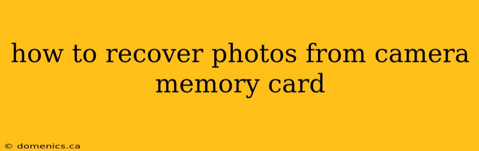 how to recover photos from camera memory card