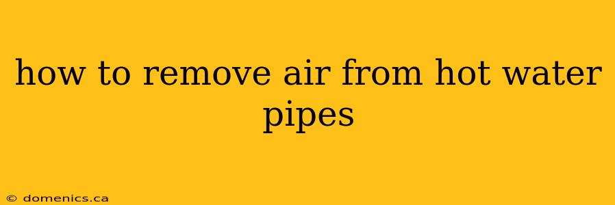 how to remove air from hot water pipes