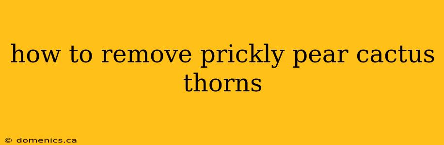 how to remove prickly pear cactus thorns