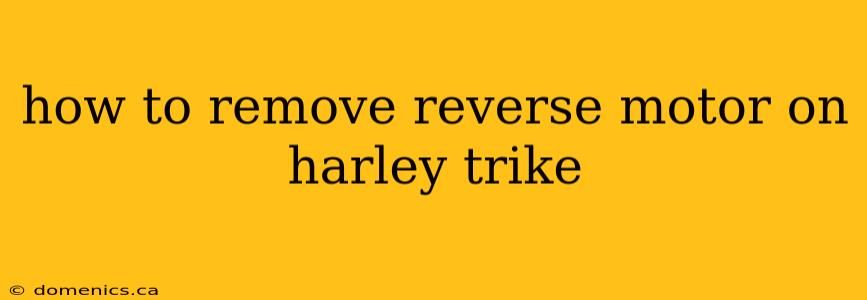 how to remove reverse motor on harley trike