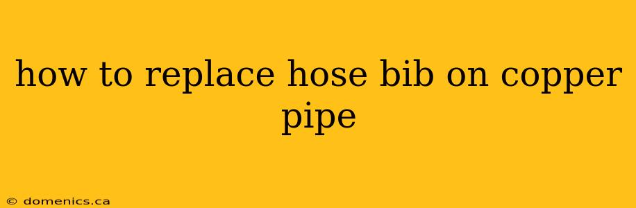 how to replace hose bib on copper pipe