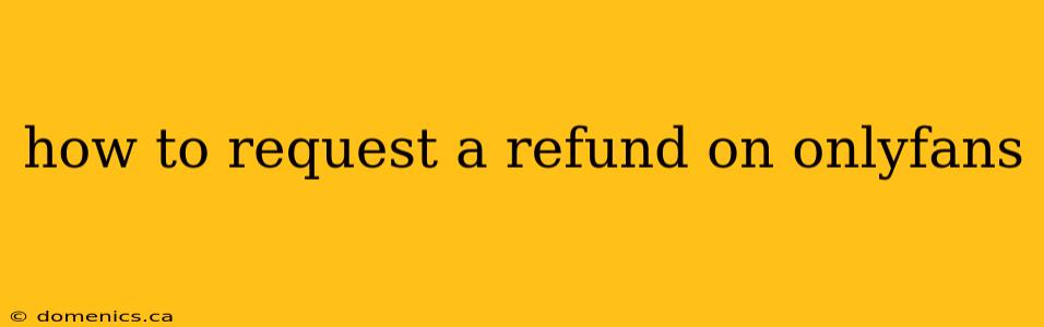 how to request a refund on onlyfans