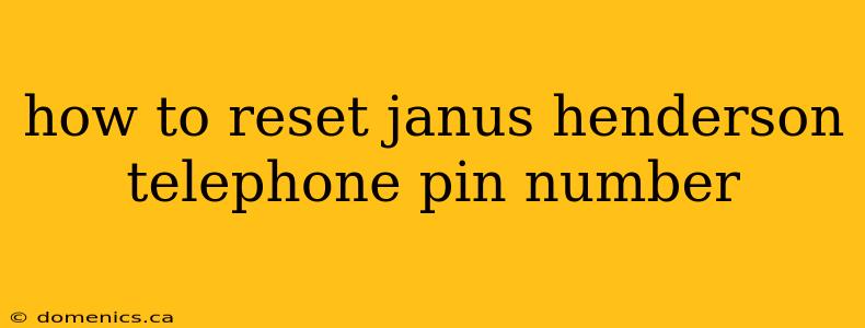 how to reset janus henderson telephone pin number