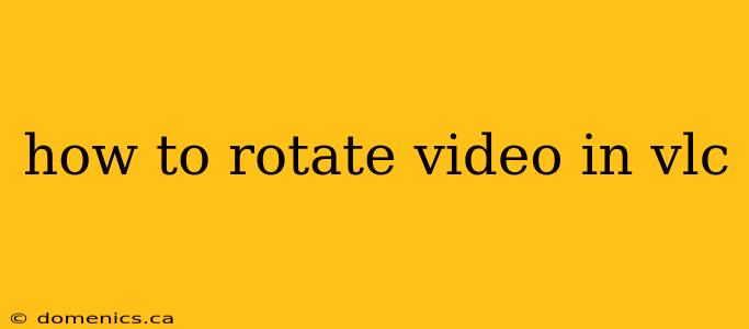 how to rotate video in vlc