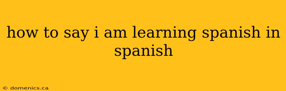 how to say i am learning spanish in spanish