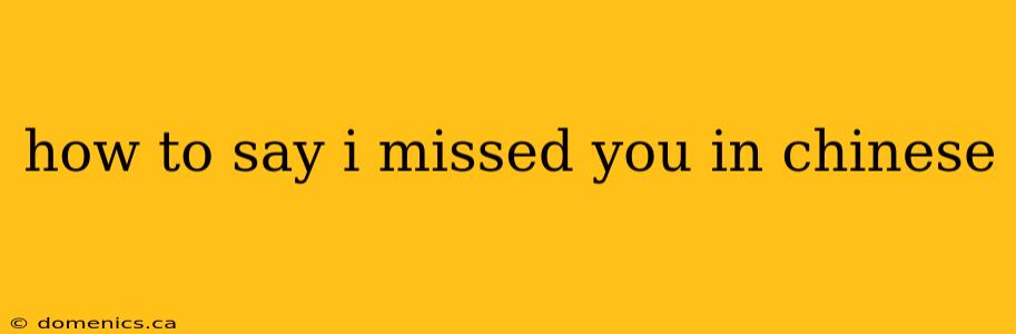 how to say i missed you in chinese