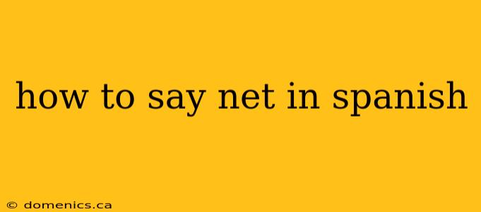 how to say net in spanish