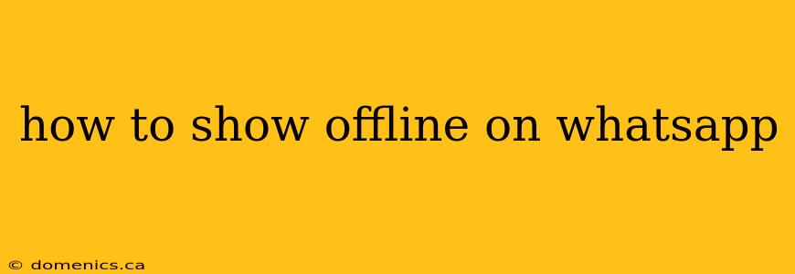 how to show offline on whatsapp