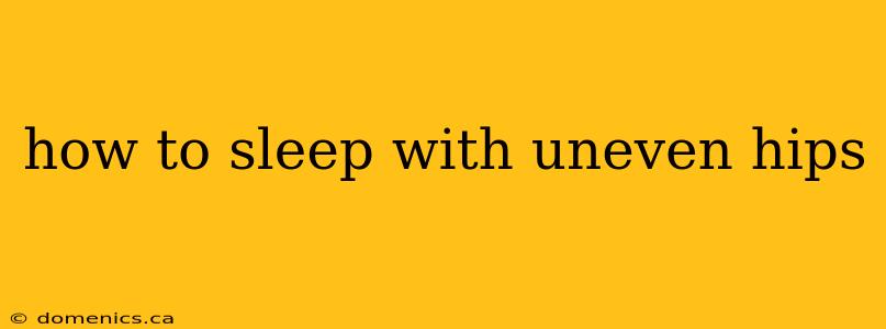 how to sleep with uneven hips