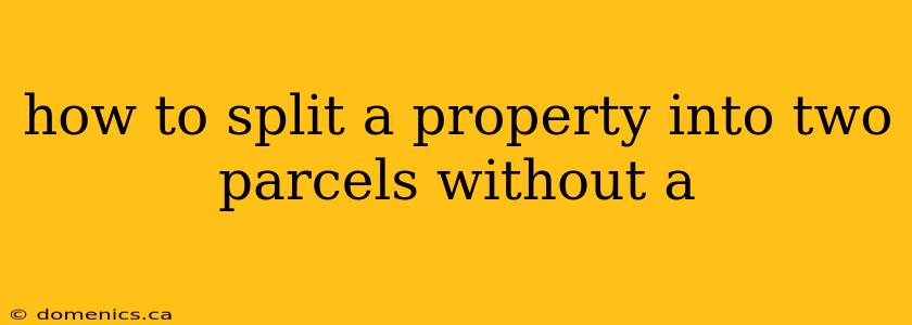 how to split a property into two parcels without a