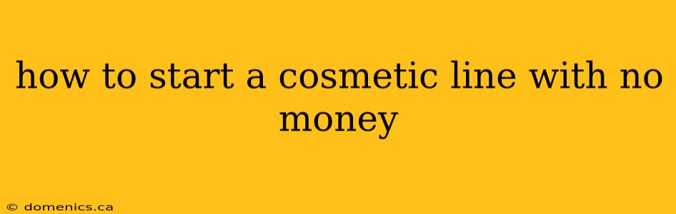 how to start a cosmetic line with no money