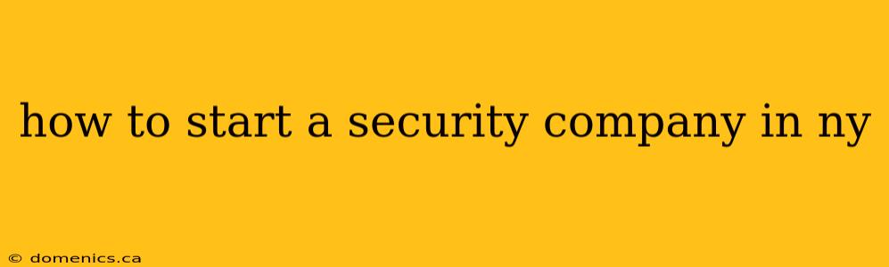 how to start a security company in ny