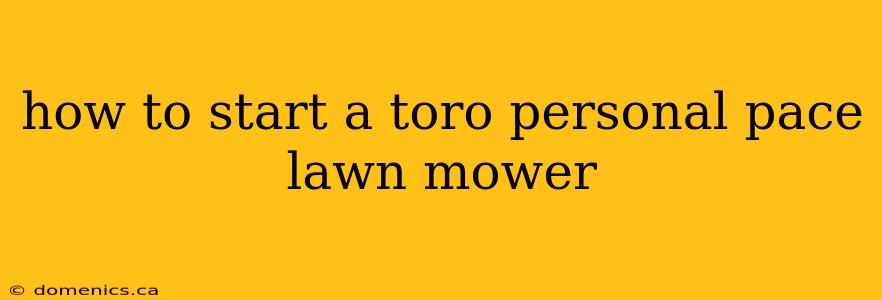 how to start a toro personal pace lawn mower