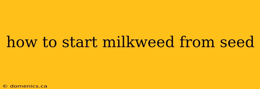 how to start milkweed from seed