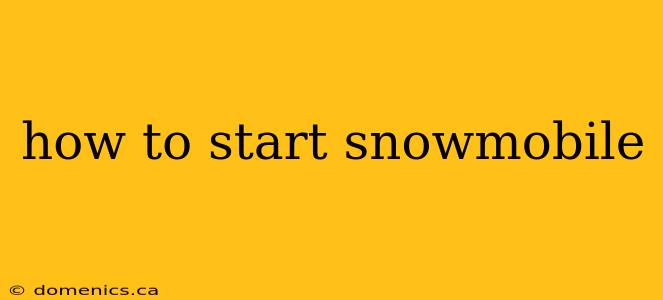 how to start snowmobile