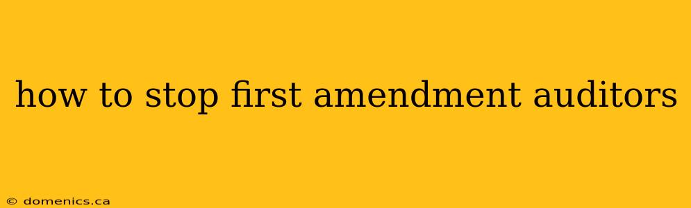 how to stop first amendment auditors