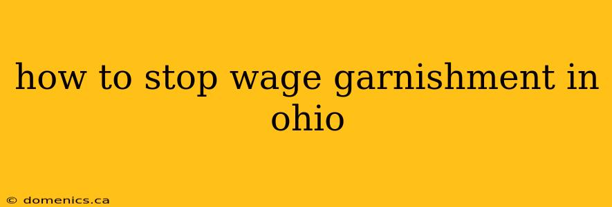 how to stop wage garnishment in ohio