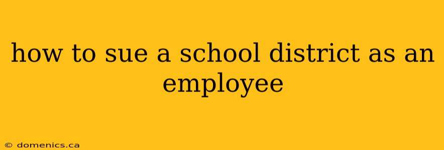 how to sue a school district as an employee