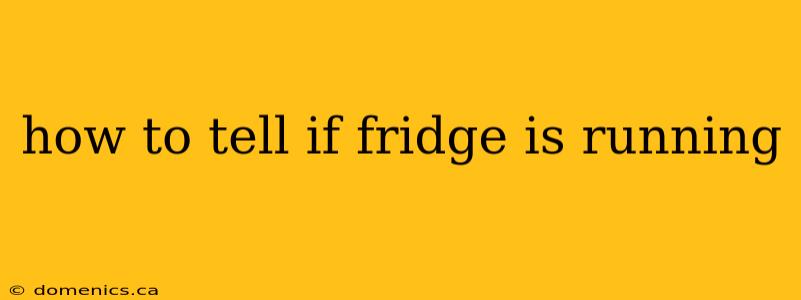 how to tell if fridge is running