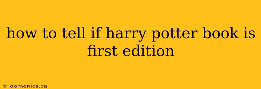 how to tell if harry potter book is first edition