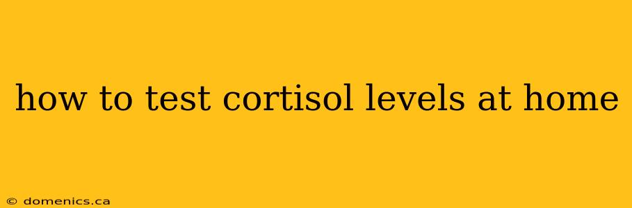 how to test cortisol levels at home