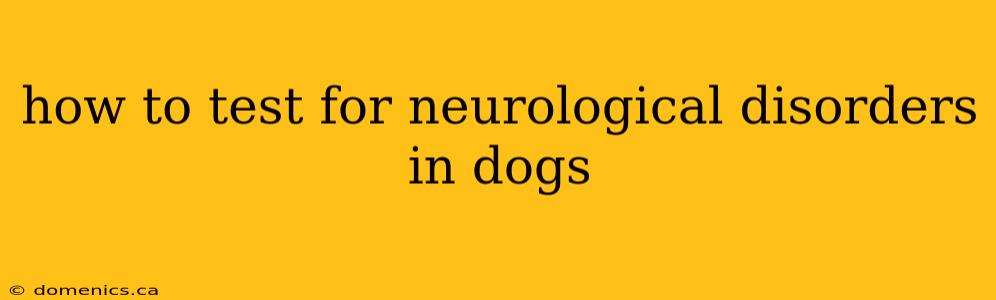 how to test for neurological disorders in dogs