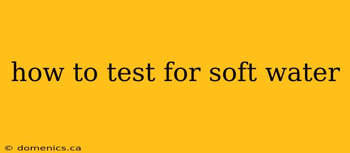 how to test for soft water