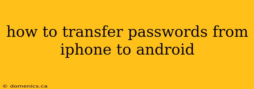 how to transfer passwords from iphone to android