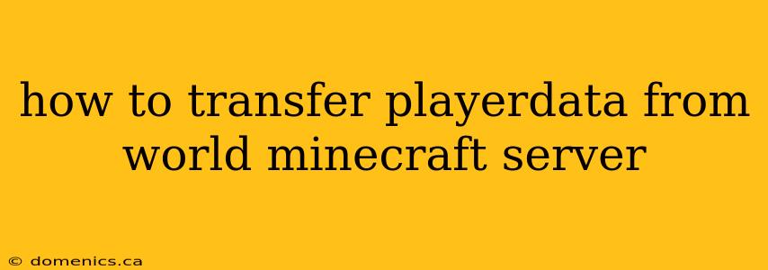 how to transfer playerdata from world minecraft server